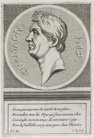 KG 12521
          <br/>
          Toutes le Medailles, Monuments, & Bas-Reliëfs, qui se voyent dans la Nouvelle Edition de Cesars de l'Empereur Julien traduits par Mr. de Spanheim (1727).
          <br/>
          <em>Monogrammist: S.P. (XVIII)</em>